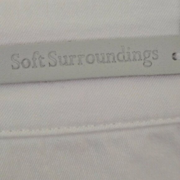 Soft Surroundings NWT White Wide Leg Crop Crochet Lace Hem Pants Size 10(Missy) - Picture 9 of 11